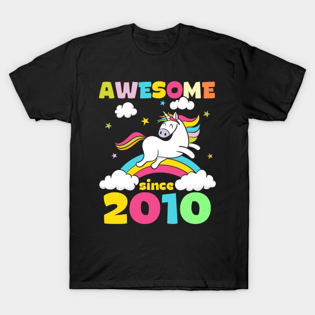 Cute Awesome Unicorn Since 2010 Funny Gift T-Shirt by saugiohoc994